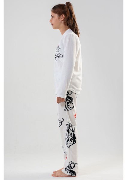 Pamuklu Kız Çocukpolar Uzun Kol Pijama Takım fiyatları