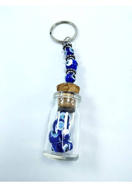 Cam Şişe Nazar Boncuğu Anahtarlık/araba Dikiz Ayna Süsü El Yapımı Eşya