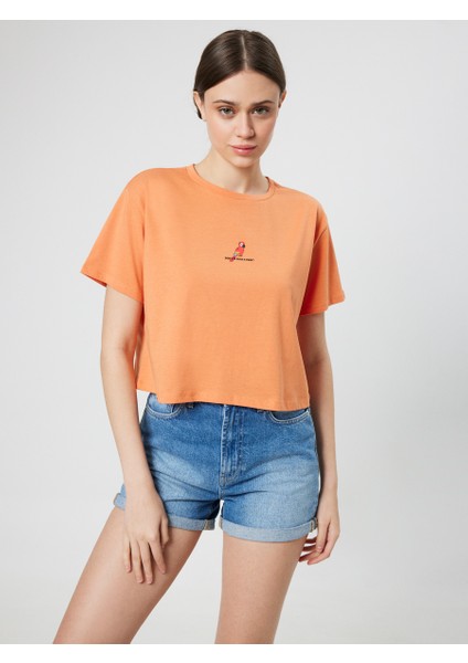 Regular Long Crop Kadın Tshirt K.Kol