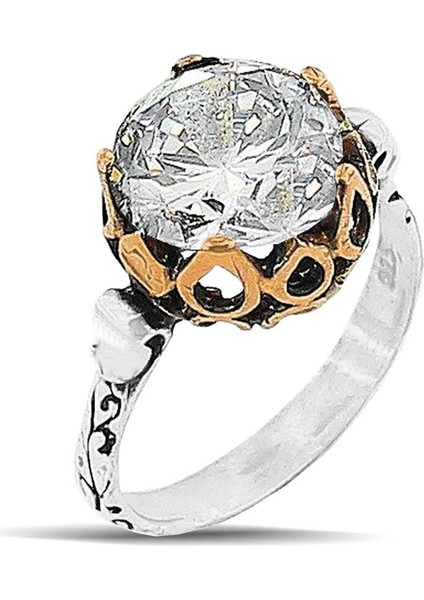 Gümüş Zirkon Tek Taşlı Otantik Yüzük