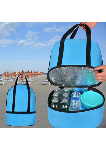 Termal Termos Çanta Isı Yalıtımlı Sıcak Soğuk Tutucu Piknik Kamp Plaj Outdoor 2 Bölmeli 26 Litre