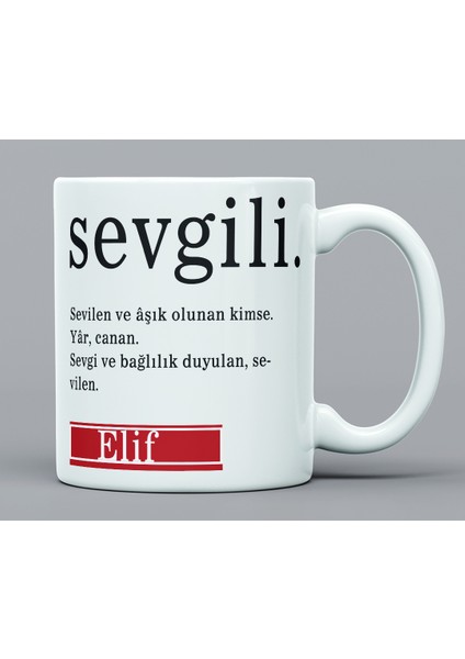 Sevgili Temalı kupa Bardak