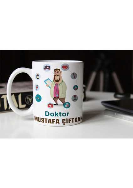 Kişiye Özel ' Doktor ' Meslek Temalı Beyaz Kupa