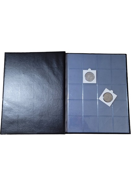 Lion 200 Gözlü Kapamalı Madeni Para Albümü Siyah