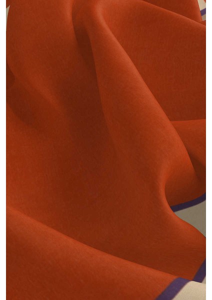 Turuncu Geniş Bordürlü Düz İpek Mendil modelleri