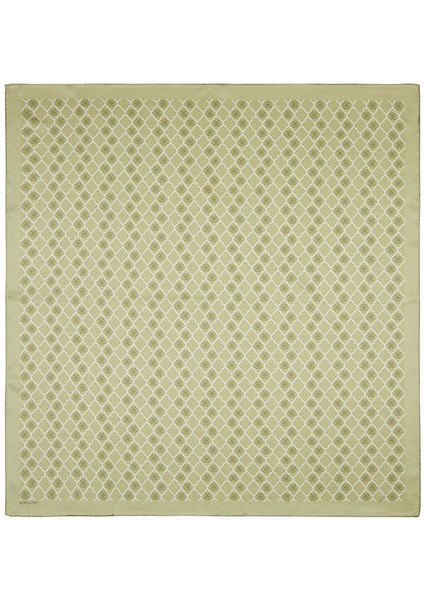 Yeşil Monogram Ipek Eşarp