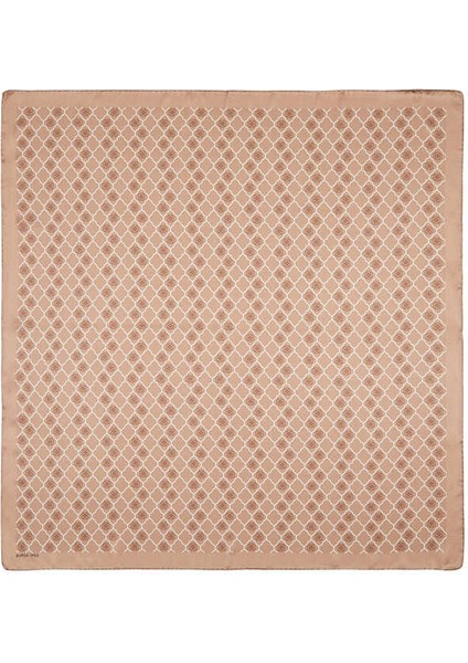 Sütlü Kahve Monogram Ipek Eşarp