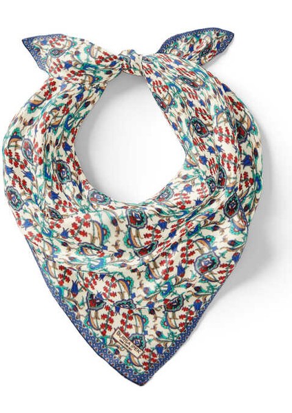 Ekru Gold Sarmaşık Lale Desen Ipek Mendil fiyatları