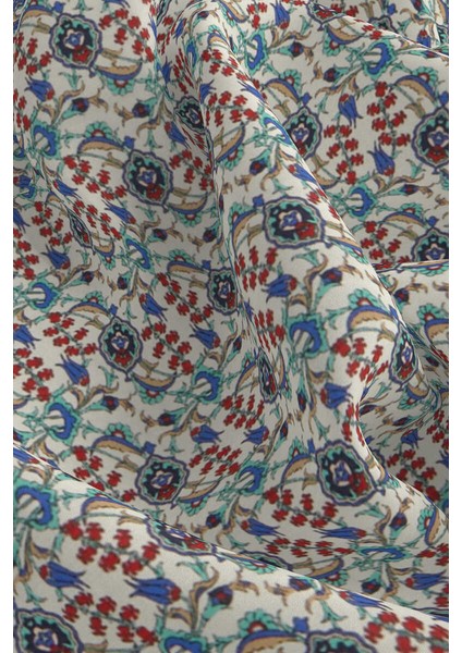 Ekru Gold Sarmaşık Lale Desen Ipek Mendil modelleri