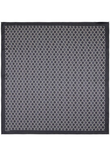 Antrasit Monogram Ipek Eşarp