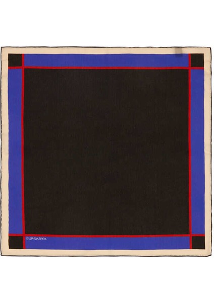 Siyah Geniş Bordürlü Düz Ipek Mendil