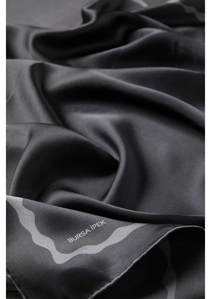 Füme Kenarı Sulu Dalga Ipek Eşarp modelleri