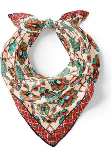 Ekru Taba Motif Desen Ipek Mendil fiyatları