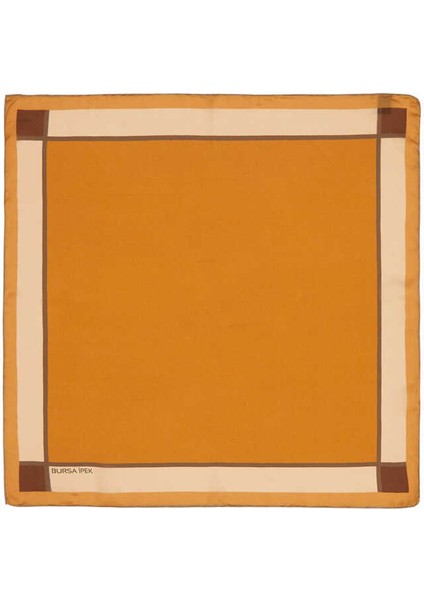 Hardal Geniş Bordürlü Düz Ipek Mendil