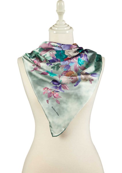 Yeşil Buket Desen Ipeksi Eşarp fiyatları