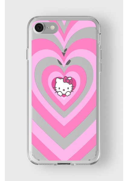 Iphone 6/6s Uyumlu Kalpli Hello Kitty Tasarımlı Premium Şeffaf Kılıf