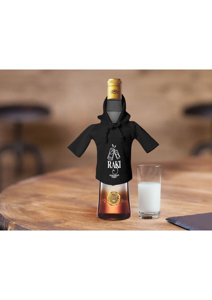 Kişiye Özel Mini Siyah Içki Şişesi Tişörtü , Ev Bar Dekoru, Rakı, Rakı Şişesi Tişörtü, Ev Barı-10