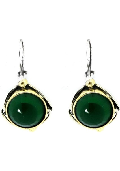 Zümrüt Taşlı Otantik Gümüş Küpe