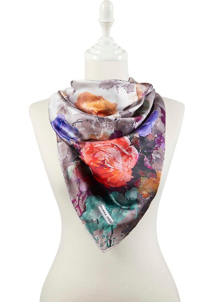 Vizon Çiçek Desen Ipeksi Eşarp fiyatları