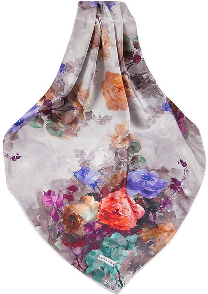 Vizon Çiçek Desen Ipeksi Eşarp modelleri