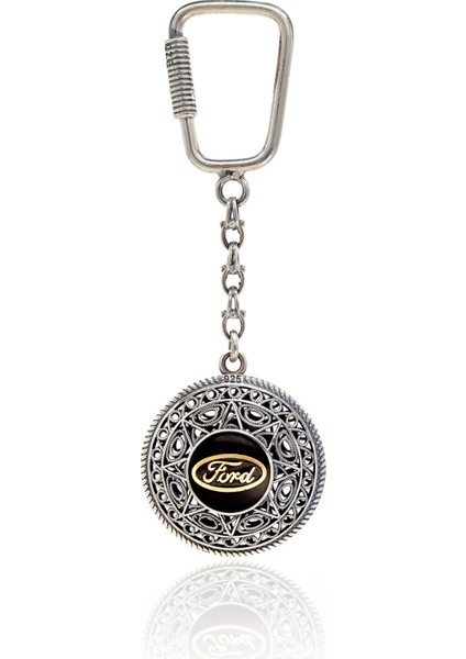Ford Amblemli 925 Ayar Gümüş Anahtarlık
