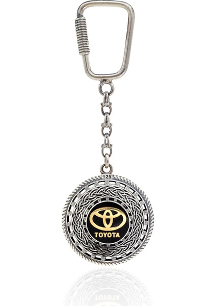 Toyota Amblemli 925 Ayar Gümüş Anahtarlık