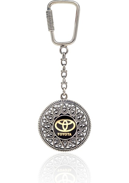 Toyota Amblemli 925 Ayar Gümüş Anahtarlık