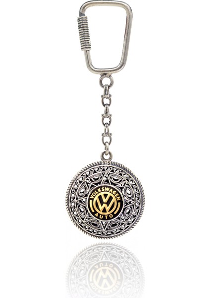 Volkswagen Amblemli 925 Ayar Gümüş Anahtarlık