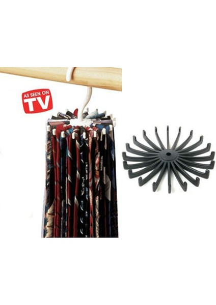 Dolap Içi Kemer ve Kravat Askısı 20 Kancalı 2 Adet