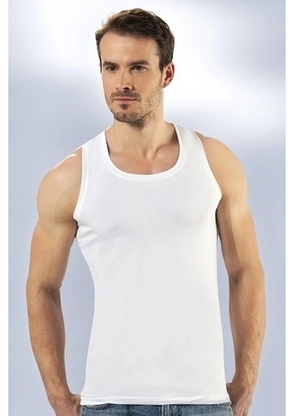 5 Adet, Erkek Kalın Askılı Modal Atlet %47 Modal %47 Cotton %6 Elastan Beyaz