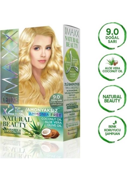 2 Paket Natural Beauty Amonyaksız Saç Boyası 9.0 Doğal Sarı modelleri