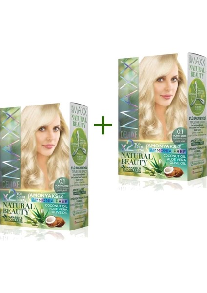 2 Paket Natural Beauty Amonyaksız Saç Boyası 0.1 Platin Sarısı