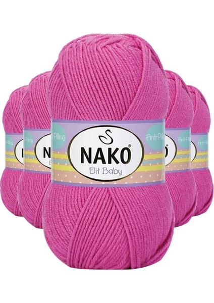 5 Adet Elite Baby El Örgü İpi Tüylenmeyen Bebek Yünü Çöl Gülü 5278