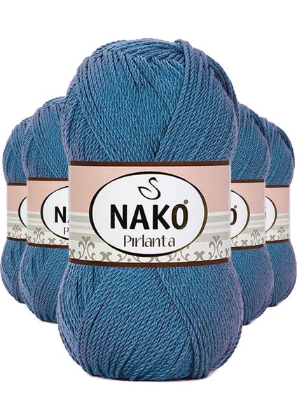 5 Adet Pırlanta Amigurumi El Örgü İpi Yünü Turkuaz 3409