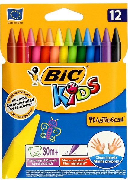 Plastidecor Silinebilir Pastel Boya 12 Renk