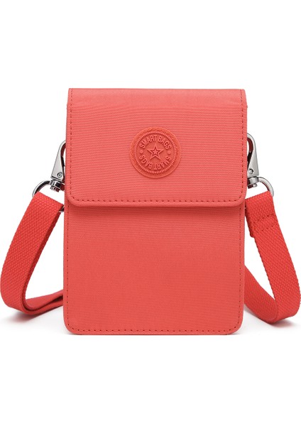 Küçük Telefonluk Kadın Çantası Krinkıl Kumaş 3173 Nar