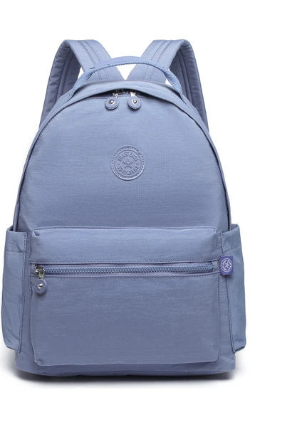 Smart Bags Kadın Sırt Çantası Büyük Boy Krinkıl Kumaş 3181 J.Mavi