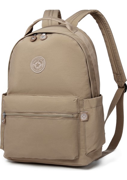 Kadın Sırt Çantası Büyük Boy Krinkıl Kumaş 3181 Camel
