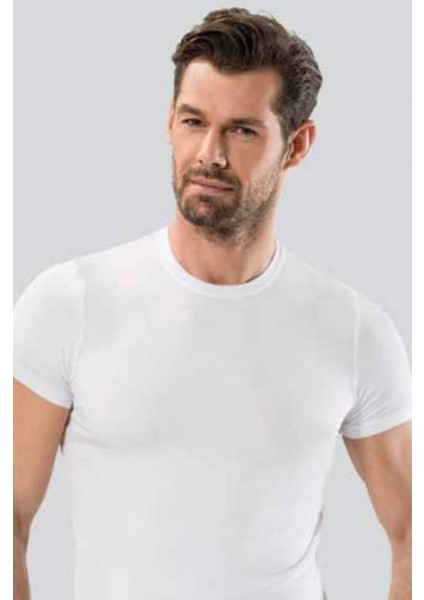 5 Adet, Modal Erkek Yarım Kol Sıfır Yaka Atlet %47 Modal %47 Cotton %6 Elastan Beyaz