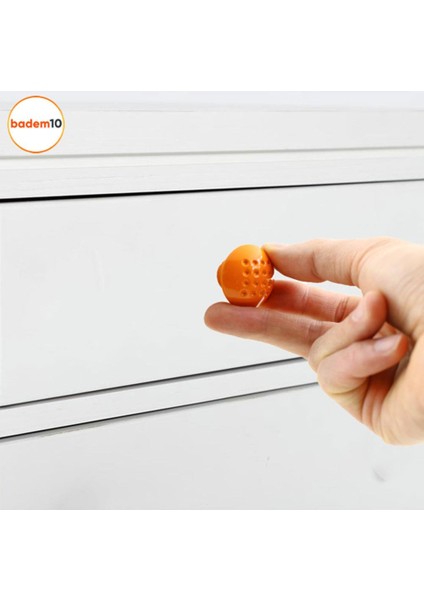Noktalı Mantar Düğme Kulp Çekmece Bebek Çocuk Genç Odası Dolap Kapak Kulpu Kulbu Turuncu Metal Kulp