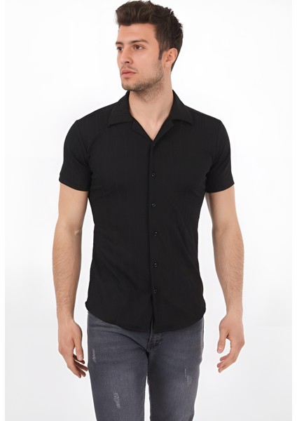 Erkek Pamuklu Yazlık Kısa Kollu Gömlek