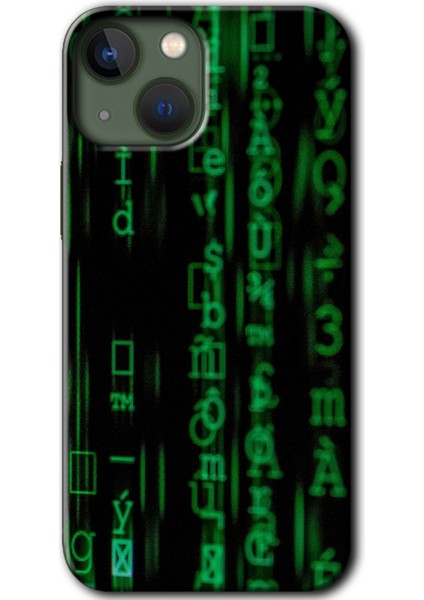 iPhone 13 Kılıf Hd Desen Baskılı Arka Kapak - Matrix