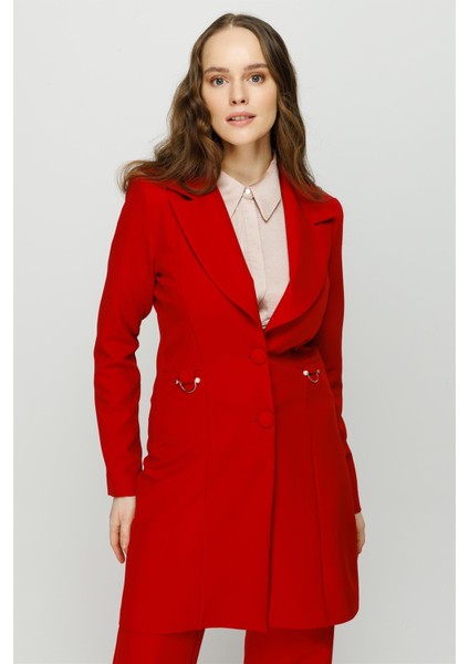 Inci Aksesuar Detaylı Pantolon Ceket Takım Kırmızı fırsatları