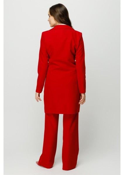 Inci Aksesuar Detaylı Pantolon Ceket Takım Kırmızı indirimleri