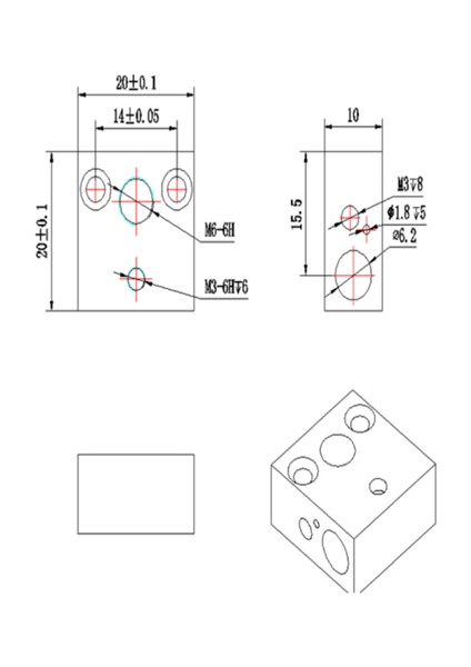 3D Yazıcı MK8/CR10 Uyumlu Isıtıcı Blok(Heating Block) - Sarı