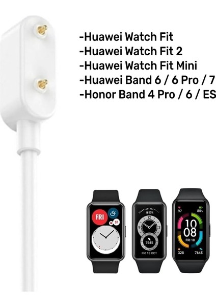 Honor Watch Es Uyumlu Yüksek Kalite Şarj Kablosu Beyaz