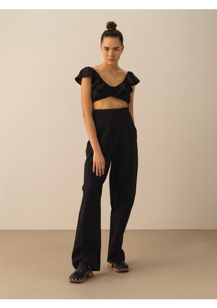 %100 Keten Oversize Pantolon