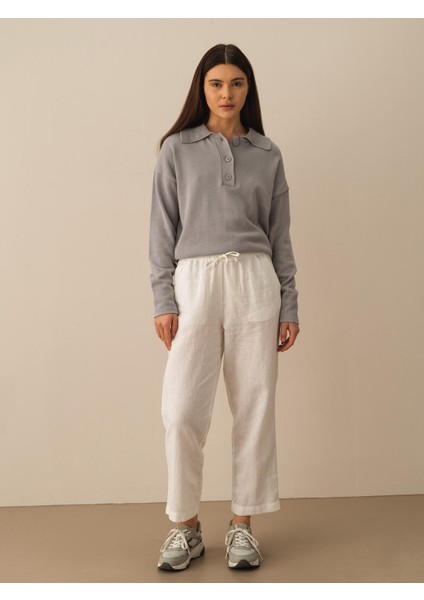 %100 Pamuk Oversize Polo Kazak