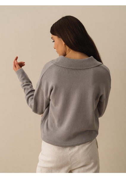 %100 Pamuk Oversize Polo Kazak