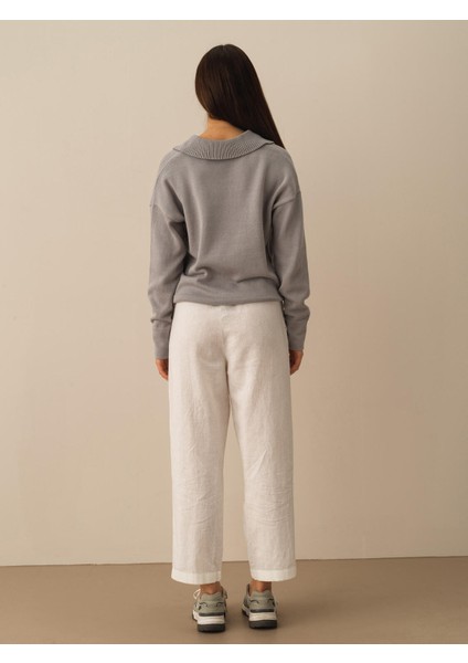 %100 Pamuk Oversize Polo Kazak